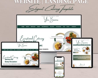 Elegante Gastronomie Business Landing Page Template | Canva Website für professionelle Köche & Eventplaner