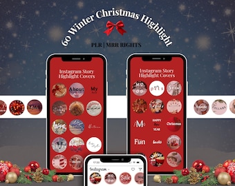 60 Winter Weihnachts-Highlights | PLR und MRR Rechte | Urlaub und Verlobung Instagram Icons + Bonus Weihnachtsplaner & Freebies