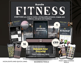 Fitness Business Bundle | Canva Templates for Personal Trainers, Fitness Coaches, Wellness & Health