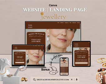 Elegant Jewelry Canva Website Template | Editable Landing Page Design for Jewelry Designer, Jewelry Store, or Craft Artisan