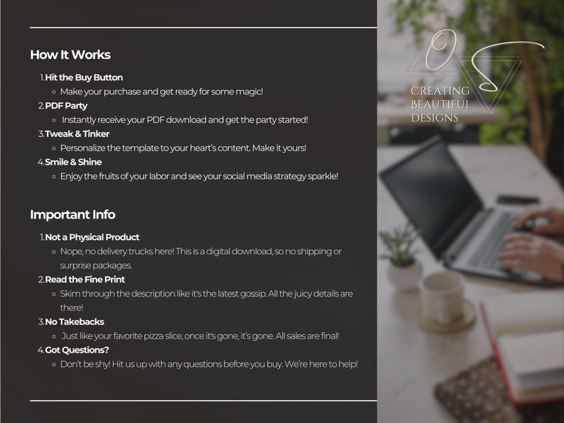 How it works: buy, receive pdf, tweak and tinker and use it as you like!
Important info: Not a physical product, read the description, no takebacks, ask if you have any questions!