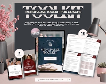 Menopause Coach Toolkit Template | Editable Canva Menopause Coaching Guide & Client Workbook
