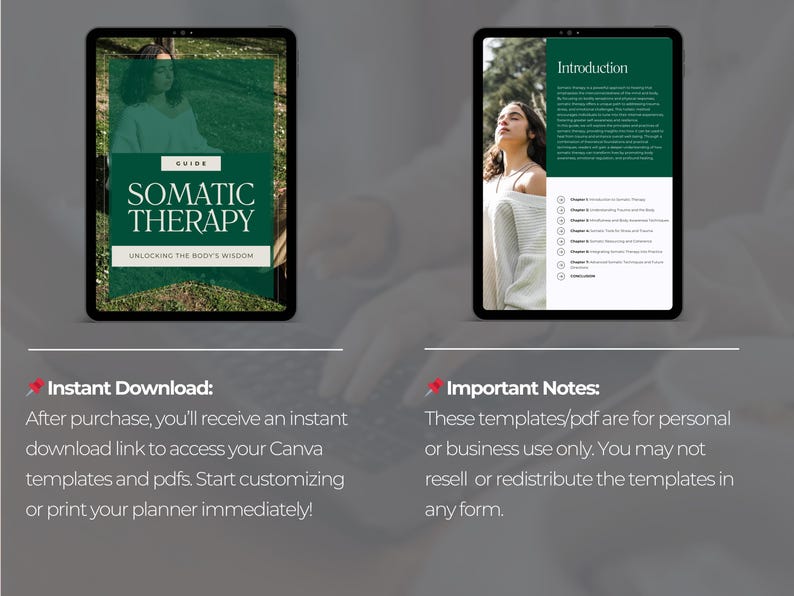 Somatic Therapy Guide Canva Template | 16 Editable Pages for Trauma ...