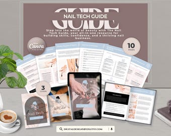 Nail Tech Guide Template Printable | 10-Page Nail Technician Business Workbook | Nail Artist Starter Guide | Nail Salon Training Manual