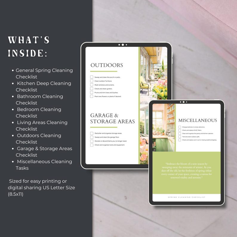 Spring Cleaning Checklist Editable Canva Template | Home Deep Cleaning ...