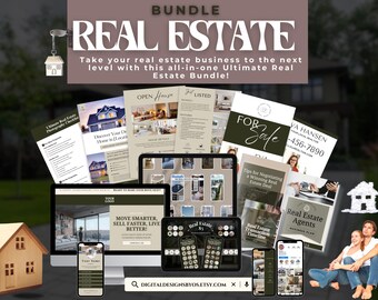 Ultimate Real Estate Bundle | Professional Canva Templates for Realtors and Property Managers | Website, Social Media, Flyers & More