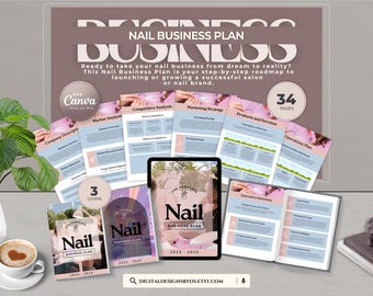 Nail Business Plan Canva Template | Printable Salon Business Planner | Nail Technician Startup Guide | Nail Salon Strategy