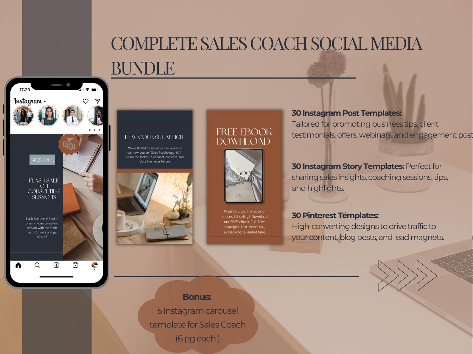 90 Sales Coach Social Media Bundle | Editable Canva Templates for Sales ...