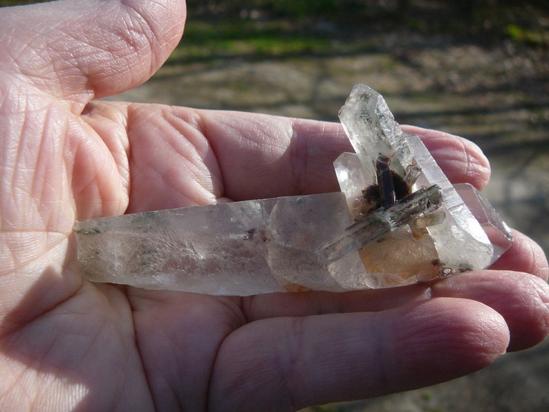 Large Red & Green Phantom Quartz Crystal Speciman 50 gm China image 5