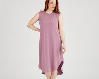 Tencel scooped hem Long Jersey Dress