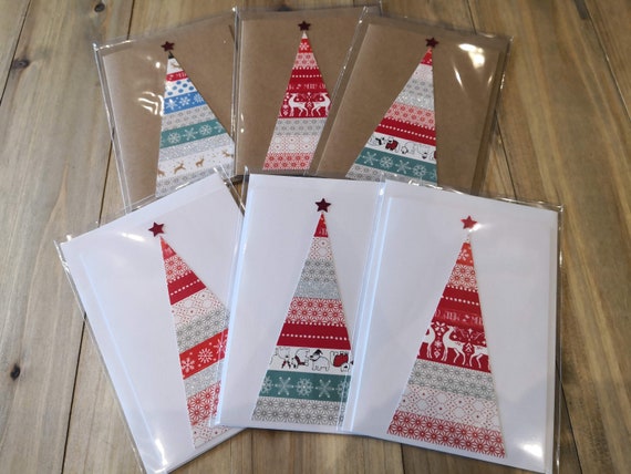 Modern Christmas Cards Washi Tape And Sparkle Etsy