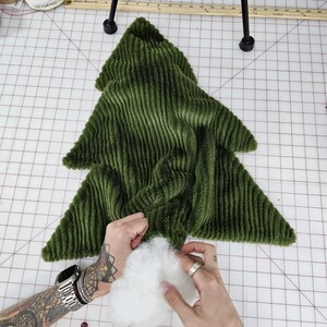 Digital Instruction and Sewing Pattern DIY Fabric Fluffy Christmas Tree Pillow Tutorial Instruction in English French Spanish image 6