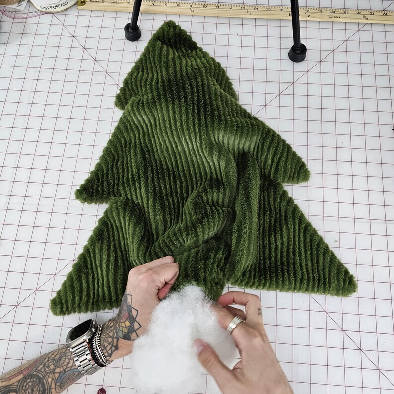 Digital Instruction and Sewing Pattern DIY Fabric Fluffy Christmas Tree Pillow Tutorial Instruction in English French Spanish image 6
