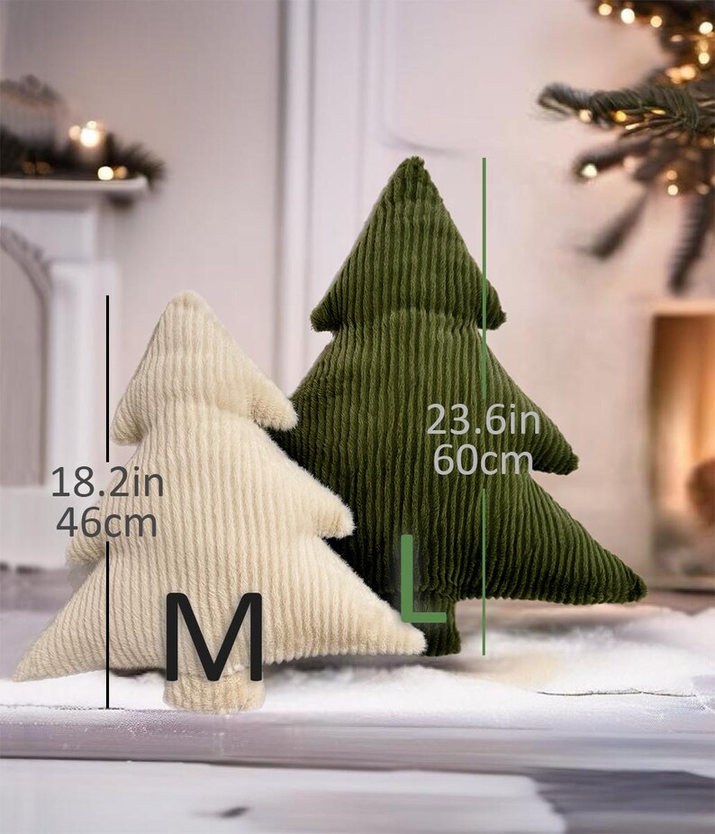 Digital Instruction and Sewing Pattern DIY Fabric Fluffy Christmas Tree Pillow Tutorial Instruction in English French Spanish image 2