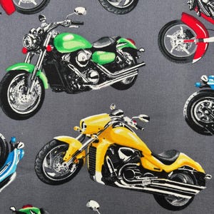 Motorcycle Fabric NEW BTY Tossed Motorcycle Fabric