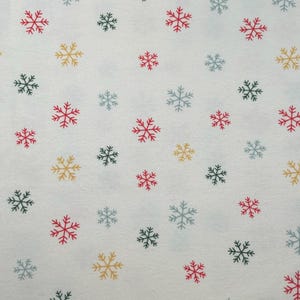 Snowflake Cotton Flannel Fabric NEW BTY, Holiday Flannel Fabric, Boho Snowflakes Fabric