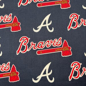 Atlanta Braves Fabric NEW BTY Braves Baseball Fabric MLB Fabric