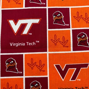 Virginia Cotton Fabric 1 Yard NEW Football Fabric