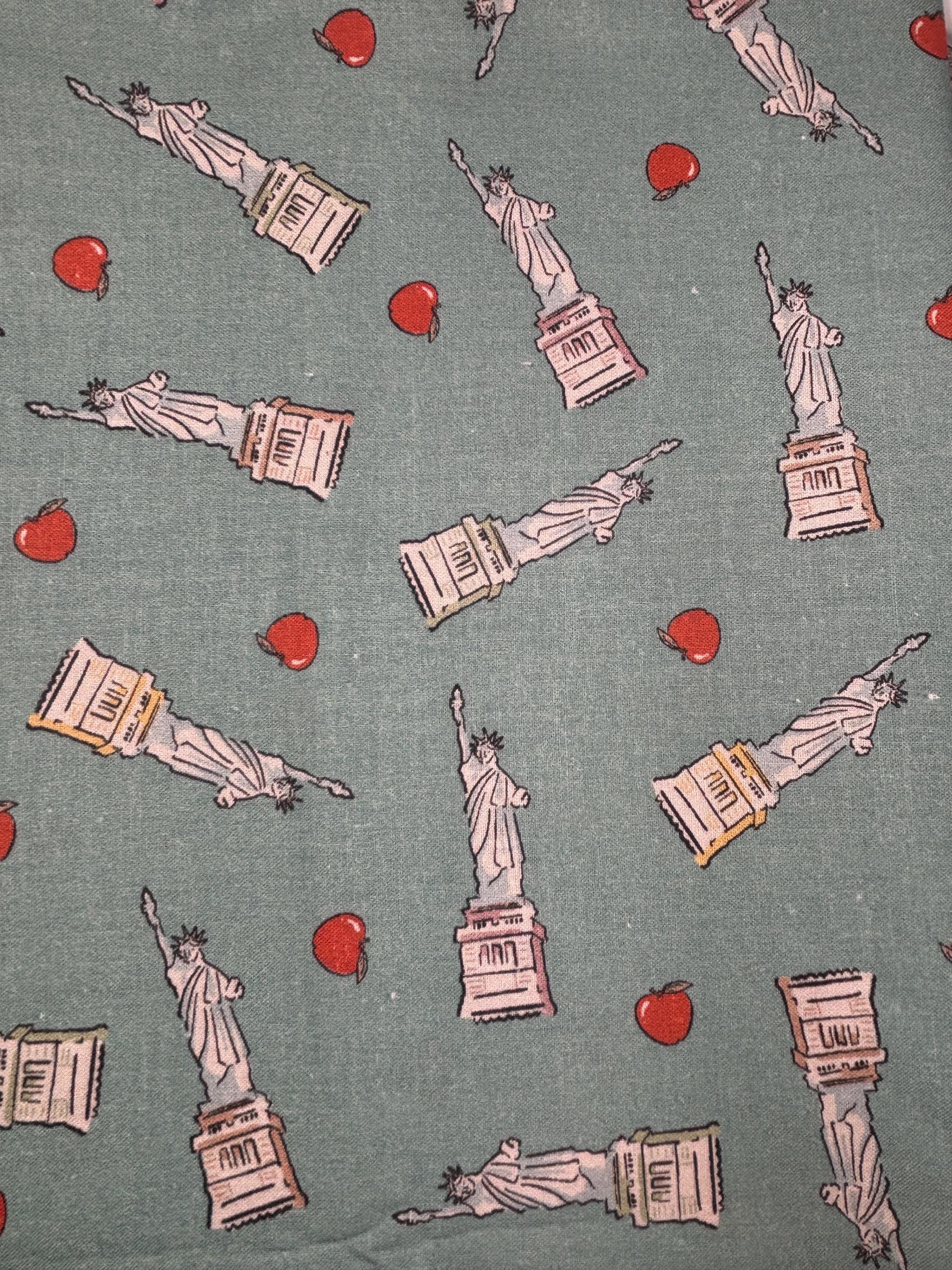 Big Apple NY Cotton Fabric NEW BTY Statue of Liberty Fabric Tossed New York Fabric Travel Fabric