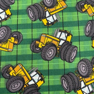 Tela de algodón con diseño de tractor, nueva tela de 1 yarda inspirada en John Deere, tela de tractor verde