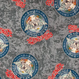 Tela de algodón Aerosmith NUEVA BTY cortada a medida Tela de algodón Tela de algodón de los 80 Banda para el cabello de los 80