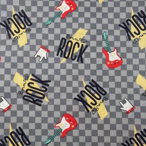 Rock All Over Cotton Fabric NEW By The Yard Born to Rock Cotton Fabric Guitar Fabric Rock n Roll Fabric