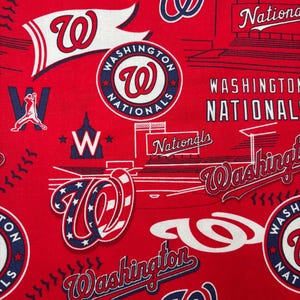 Washington Nationals Cotton Fabric 3/4 yard NEW MLB Nationals Fabric