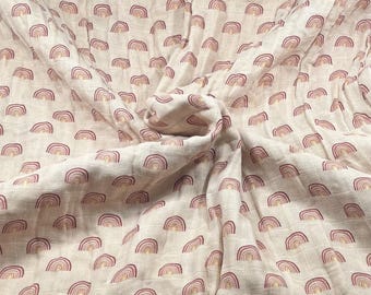 Rainbow Muslin Fabric By The Yard - Swaddle Cotton Gauze