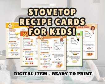Tarjetas de recetas para niños: Recetas visuales fáciles con guía para padres (PDF) Inspiradas en Montessori, educativas para niños pequeños y pequeños chefs