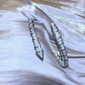 Snake bracelet for Women-zircon-platinum plated,serpentine viper bracelet.