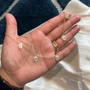 choker necklace- hanging diamond minimalist necklace
