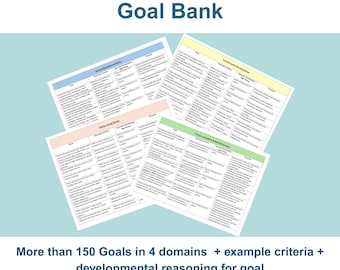 Banco de objetivos de desarrollo / Objetivos de ABA y IEP basados en el juego con guía de desarrollo (recurso BCBA)