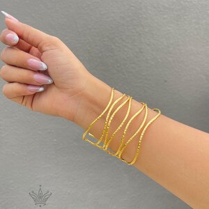 Hammered Brass Cuff Bracelet: Gold Color Adjustable Bangle