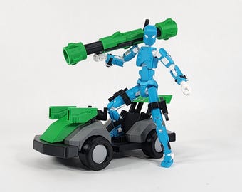 Pax Battle Kart (For Pax Dummy and Mini) Vehicle 3D Printed FULLY ASSEMBLED