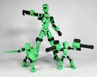 Pax Three &quot;The Triple Threat&quot; Dummy 13 Action Figure (1.5x scale) w/ 2 Pax Minis 3D Printed FULLY ASSEMBLED