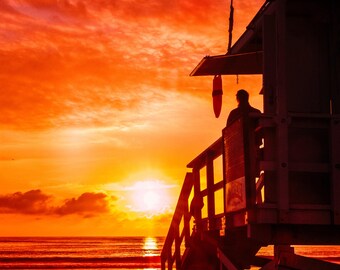 Orange Skies over Santa Monica, California.
