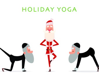 Holiday Yoga Holiday Greeting Card Pack - Chrismukkah, Christmas Card, Hanukkah Card