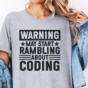 Maglietta da programmatore, regalo divertente per programmatore, maglietta da sviluppatore, avviso: potrei iniziare a divagare sulla programmazione, regalo per ingegnere del software, computer
