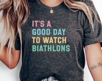 Camiseta para ver biatlón, camiseta de "Buen día", ropa para aficionados al deporte, camiseta para ver eventos, camiseta divertida de biatlón, camiseta de regalo única