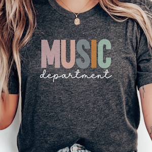 Music Department Graphic T-Shirt, Funky Music Tee, Casual Wear Music Shirt, Retro Music Lover's Top, Unique Graphic Tee, Gift for Musicians