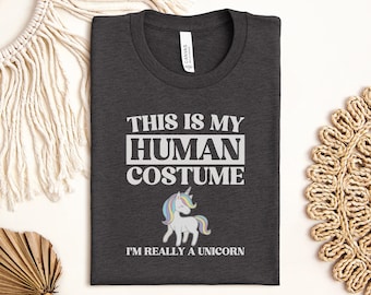 Human Costume Unicorn T-Shirt, Funny Unicorn Tee, Magical Creature Shirt, Unicorn Lover Gift, Cute Cartoon Unicorn Outfit