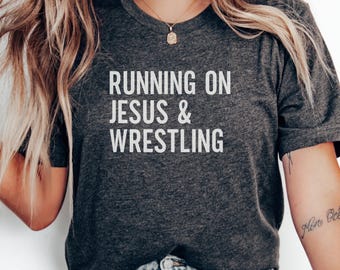 イエスとレスリングのTシャツ、クリスチャンレスラーTシャツ、モチベーションを高めるジムシャツ、スポーツ、アスリート、信仰に基づいたギフト、ウェイトリフティング