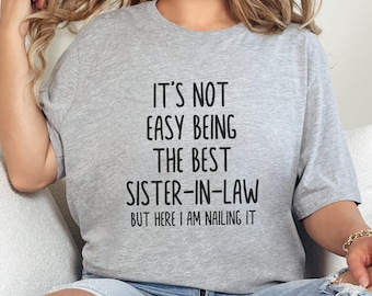 Camiseta divertida de cuñada, el mejor regalo para cuñada, camiseta humorística para cuñada, camiseta con humor familiar, agradecimiento a la cuñada