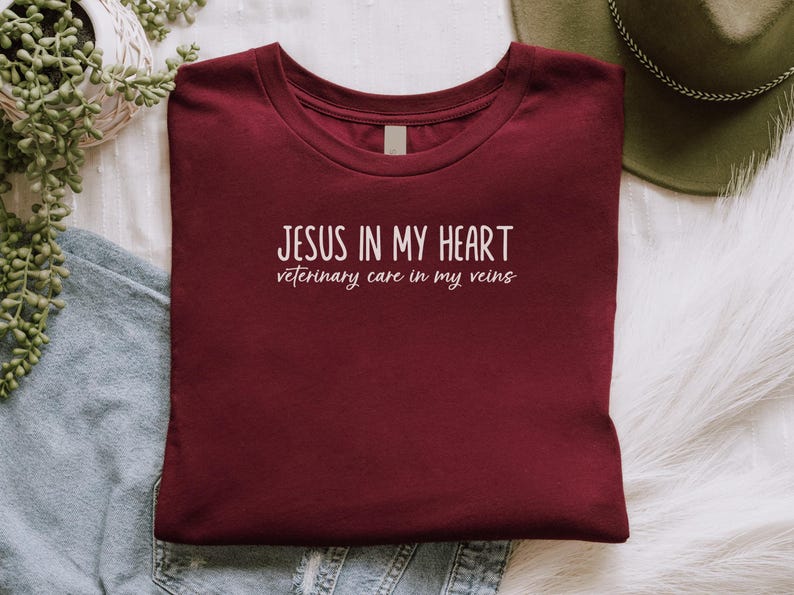 Jesus in My Heart Veterinary Care in My Veins Shirt, Inspirational Vet Life Tee, Veterinary Lover Gift, Vet Work Top, Vet Tech Shirt