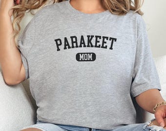 Parakeet Mom T-Shirt, Bird Lover Gift, Cute Pet Tee, Parrot Owner Apparel, Unique Design Top, Avian Fanatic Clothing, Cool Women's Shirt