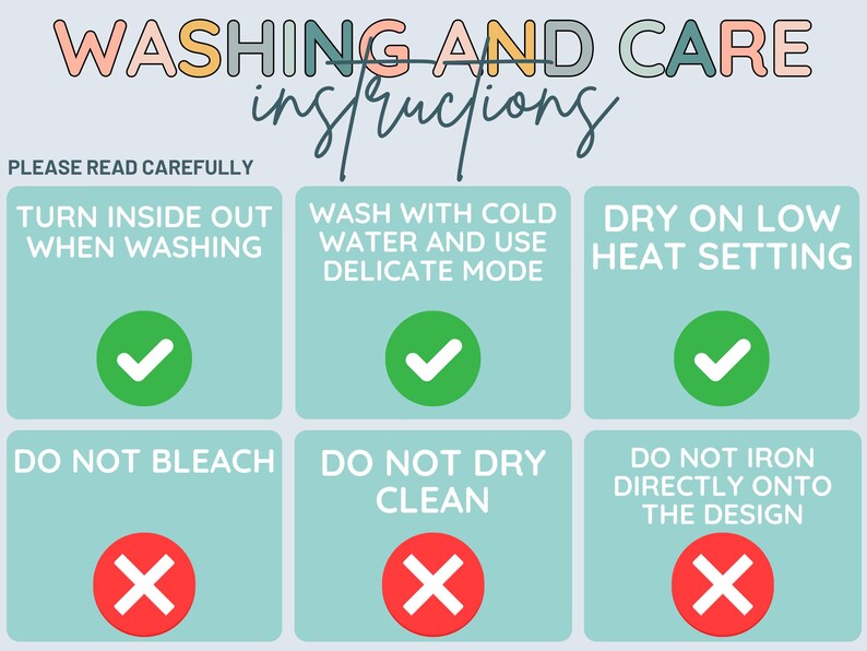 Washing and Care Instructions Sign, Laundry Room Decor, Wash Guide, Laundry Tips, Home Organization, Laundry Room Art