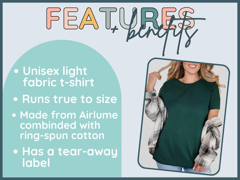 Unisex light fabric t shirt, Runs true to size, Made from Airlume combined with ring spun cotton, Has a tear away label