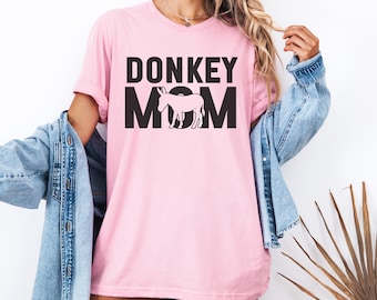 Camiseta de mamá burro, linda camiseta de animal de granja, divertida camiseta para amantes de los burros, regalo para el Día de la Madre, ropa para dueños de mascotas equinas, adorable top con estampado de animales