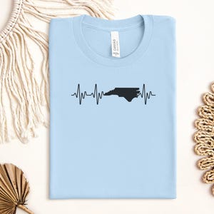 North Carolina Heartbeat Shirt, State Pride Tee, NC Love T-Shirt, Heartbeat North Carolina, State Outline Tee, NC Graphic Shirt