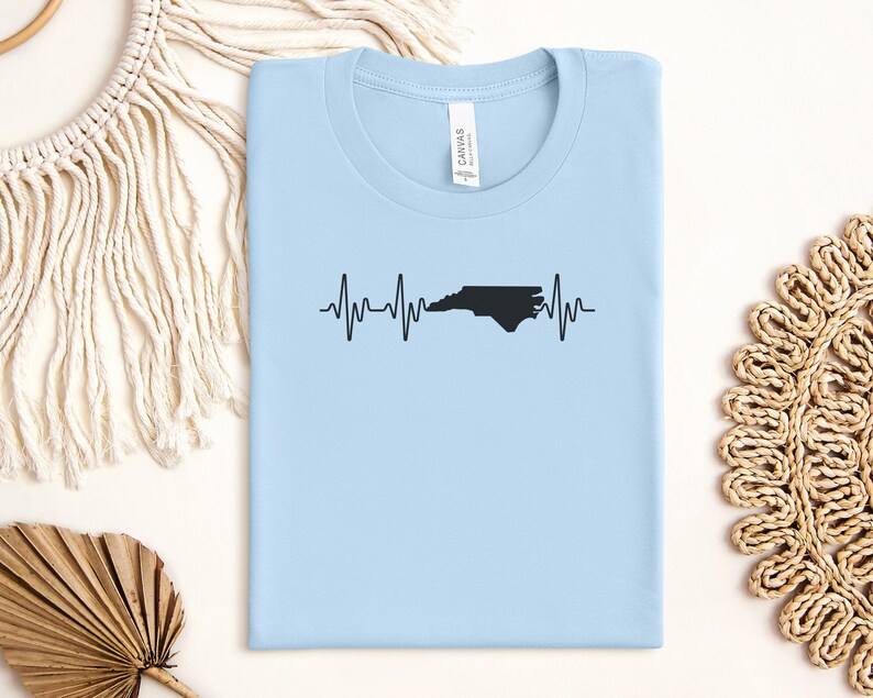 North Carolina Heartbeat Shirt, State Pride Tee, NC Love T-Shirt, Heartbeat North Carolina, State Outline Tee, NC Graphic Shirt